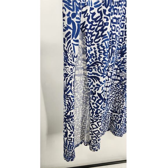Lilly Pulitzer Kerri Maxi Dress Resort White Blue Pima Cotton Racerback XS - Picture 7 of 9